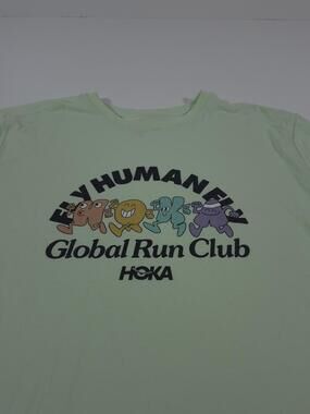 Hoka One One Shirt Mens XL Green Humanity Global Run Club Graphic Tee Tagless